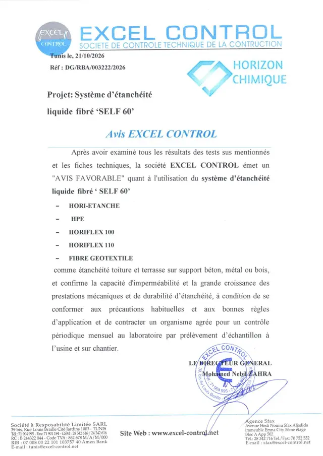Aperçu — Avis favorable — Système d'étanchéité liquide fibré SELF 60